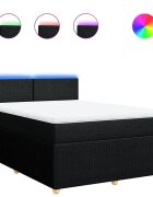 vidaXL fekete szövet rugós ágy matraccal 140 x 190 cm