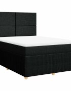 vidaXL fekete szövet rugós ágy matraccal 140 x 190 cm