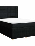 vidaXL fekete szövet rugós ágy matraccal 140 x 190 cm