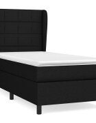 vidaXL fekete szövet rugós ágy matraccal 80 x 200 cm
