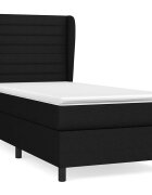 vidaXL fekete szövet rugós ágy matraccal 80 x 200 cm