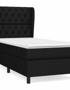 vidaXL fekete szövet rugós ágy matraccal 80 x 200 cm