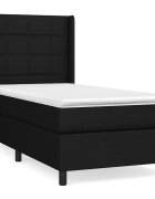 vidaXL fekete szövet rugós ágy matraccal 80 x 200 cm