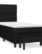 vidaXL fekete szövet rugós ágy matraccal 80 x 200 cm