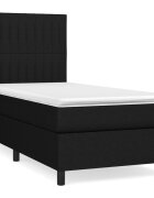 vidaXL fekete szövet rugós ágy matraccal 80 x 200 cm