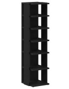 vidaXL fekete tölgy szerelt fa cipőszekrény 25x27x102 cm