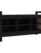 vidaXL fekete tömör fenyőfa előszoba pad 110x40x60 cm