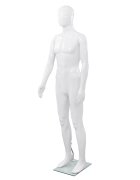 vidaXL fényes fehér egész alakos férfi próbababa üvegtalppal 185 cm