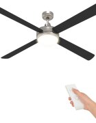 vidaXL Fényventilátor távirányítóval Ø 130 cm Fekete