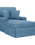 vidaXL Fotel Loungba Szoknyával 3 db Kék Bársonyos szövet