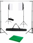 vidaXL fotóstúdió-felszerelés softbox lámpákkal és háttérrel