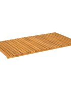 vidaXL Fürdőszoba szőnyeg Természetes 100 x 55 cm Tömör Akácfa