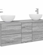 vidaXL Fürdőszobai Szekrény Szett 3 db Szürke Sonoma 129 x 41 x 80 cm