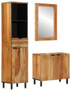 vidaXL Fürdőszobai Szekrény Szett 3 db Természetes 38 x 33 x 160 cm