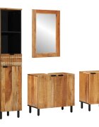 vidaXL Fürdőszobai Szekrény Szett 4 db Természetes 38 x 33 x 160 cm