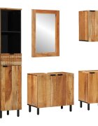 vidaXL Fürdőszobai Szekrény Szett 5 db Természetes 38 x 33 x 160 cm