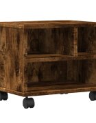 vidaXL füstölt tölgy színű nyomtatóállvány kerekekkel 41x32x345 cm