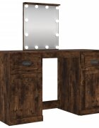 vidaXL füstös tölgy színű fésülködőasztal LED-del 130 x 50 x 1325 cm