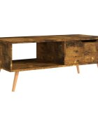 vidaXL füstös tölgy színű szerelt fa dohányzóasztal 100 x 495 x 43 cm