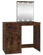 vidaXL füstös tölgy színű szerelt fa LED-es pipereasztal 90x50x1325cm