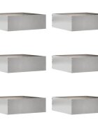 vidaXL Fűszegélyezés 6 db 40 x 40 x 13 cm Rozsdamentes Acél Ezüst