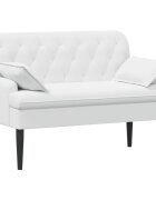vidaXL Gombra tűzött loveseat Fehér 111 x 68 x 80 cm Szövet