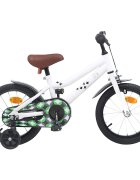 vidaXL Gyerek Bicikli Segédkerékkel 16 Hüvelyk 4-6 éves korig Fehér