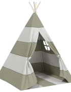 vidaXL Gyermek sátor Szürke és Fehér 120 x 120 x 150 cm Tömör fenyőfa