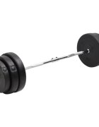 vidaXL hajlított súlyzórúd súlytárcsákkal 90 kg