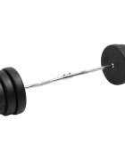 vidaXL hajlított súlyzórúd súlytárcsákkal 90 kg
