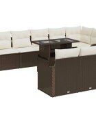 vidaXL Hálószoba szett 9 db Barna Poli rattan
