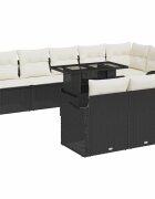 vidaXL Hálószoba szett 9 db Fekete Poli rattan