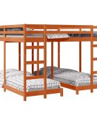 vidaXL Háromszintes emeletes ágykeret Faggyú barna 200 x 200 cm