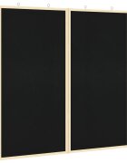 vidaXL Hirdetőtábla 80 x 80 x 1.4 cm Tömör fenyőfa Fekete