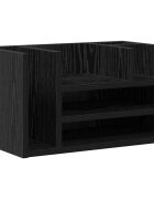 vidaXL Íróasztali rendező Fekete Tölgy 445 x 24 x 25 cm Szerelt Fa