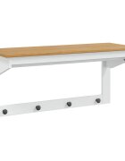 vidaXL Kabáthorog HILL Fehér és mézbarna 90 x 35 x 41.5 cm Tömör fenyő