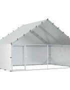 vidaXL Kacsakiszorító tetővel Ezüst 300 x 200 x 190 cm
