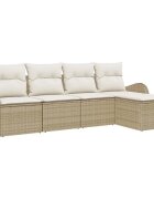 vidaXL Kanapé Szett 5 db Beige és Fehér polirattan
