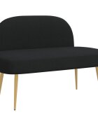 vidaXL Kárpitozott pad háttámlával Fekete 110 x 60 x 76 cm