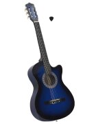 vidaXL kék árnyékos 6 húros klasszikus western cutaway gitár 38