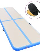 vidaXL kék PVC felfújható tornaszőnyeg pumpával 400 x 100 x 10 cm