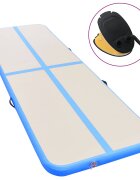 vidaXL kék PVC felfújható tornaszőnyeg pumpával 500 x 100 x 10 cm
