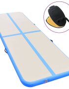 vidaXL kék PVC felfújható tornaszőnyeg pumpával 600 x 100 x 10 cm