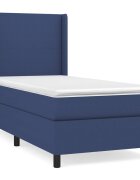 vidaXL kék szövet rugós ágy matraccal 80 x 200 cm