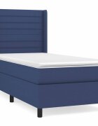 vidaXL kék szövet rugós ágy matraccal 80 x 200 cm