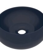 vidaXL kerek matt sötétkék kerámia luxus mosdókagyló 40 x 15 cm