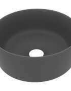 vidaXL kerek matt sötétszürke kerámia luxus mosdókagyló 40 x 15 cm