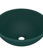 vidaXL kerek matt sötétzöld kerámia luxus mosdókagyló 325 x 14 cm