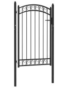 vidaXL Kerítéskapuk EMMEN 104 x 106 cm Zárolható Porszórt Acél Black
