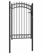 vidaXL Kerítéskapuk EMMEN 104 x 117 cm Zárolható Porszórt Acél Fekete
